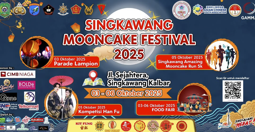 Singkawang Mooncake Festival 2025: Jadwal dan Rute Parade Lampion