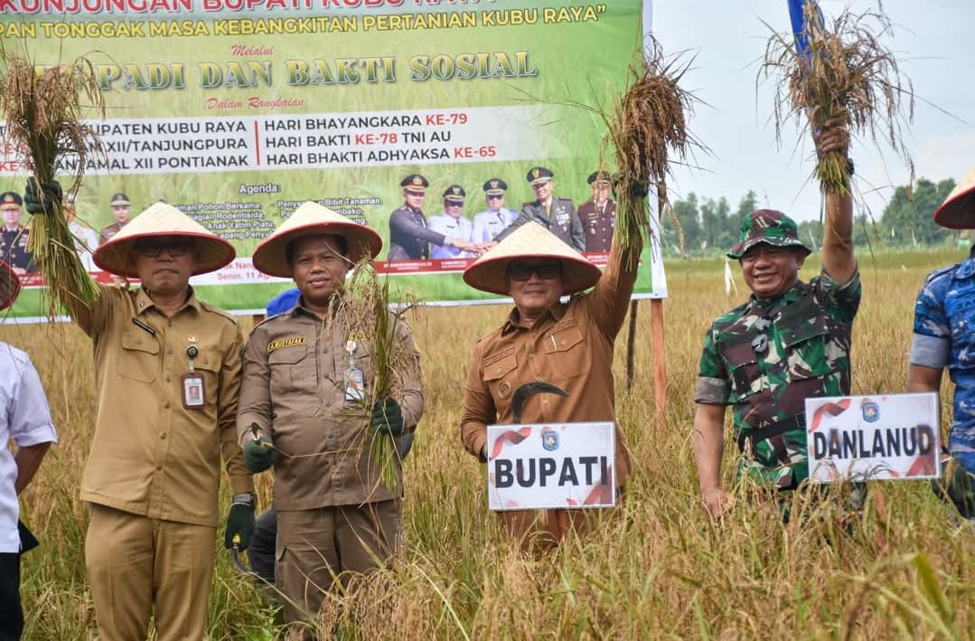 Panen Raya Teluk Nangka, Bupati Sujiwo Ajak Kebangkitan Pertanian Kubu Raya