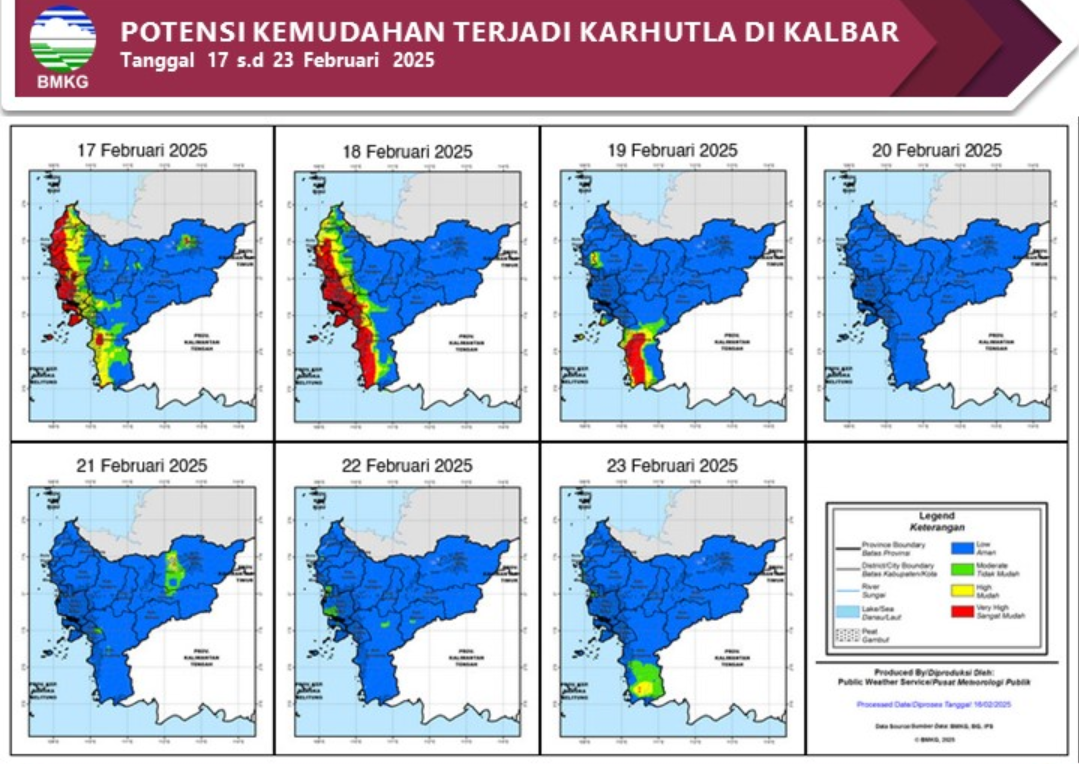 BMKG Rilis Potensi Karhutla di Kalimantan Barat Seminggu ke Depan, 17 - 23 Februari 2025