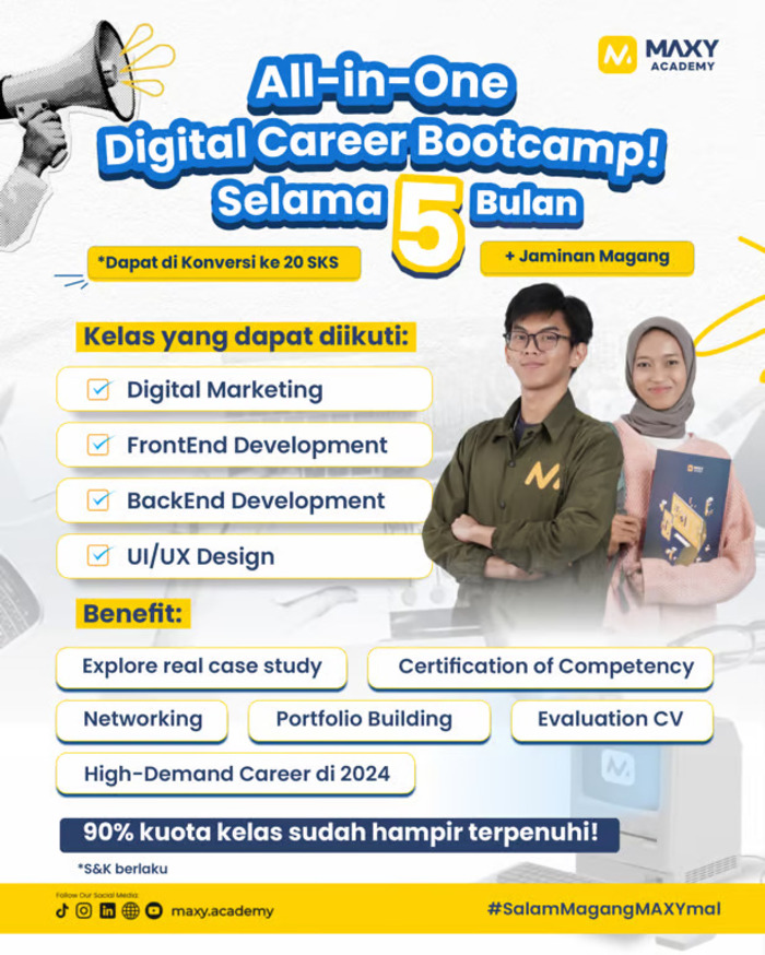 Maxy Academy Meluncurkan MBKM Mandiri : Digital Career Bootcamp Selama 5 Bulan