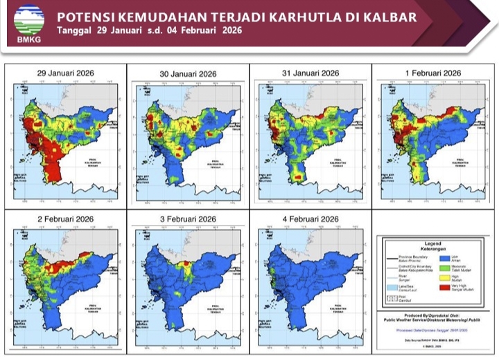 BMKG Kalbar Rilis Peringatan Potensi Karhutla 29 Januari–4 Februari 2026