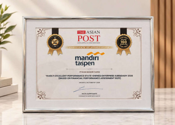 Kinerja 2025 Diakui, Bank Mandiri Taspen Raih Yearly Excellent Performance 2026