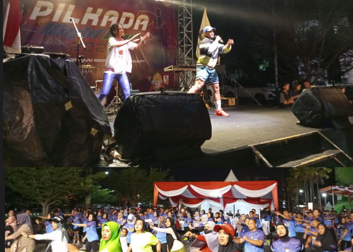 Meriah! Pilkada Night Run 2024 KPU Kalbar Dibuka dengan Zumba Bareng Ratusan Warga di GOR Pangsuma