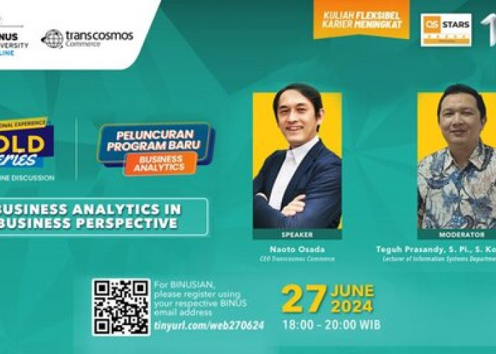 Business Analytics dalam sudut pandang Transcosmos Commerce Launching jurusan terbaru Binus Online University 