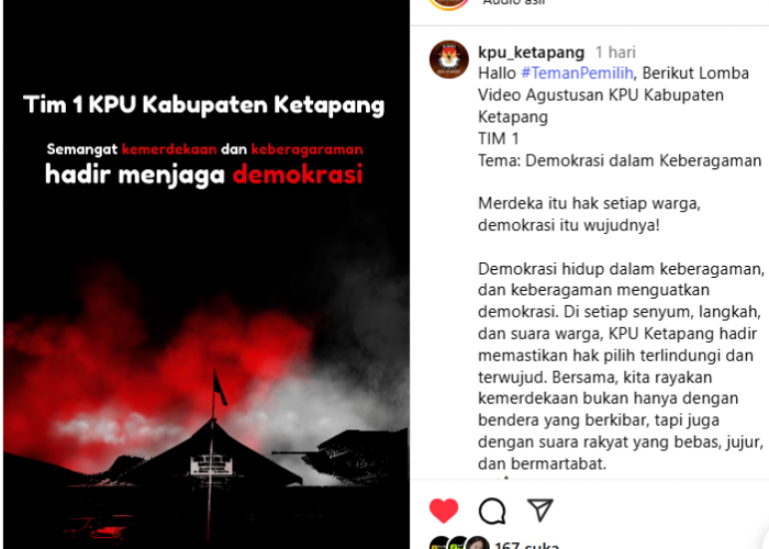 Inspiratif, Tim 1 KPU Ketapang Usung Demokrasi dalam Keberagaman dalam Lomba Video Agustusan