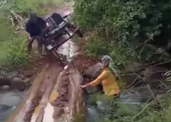 Seorang Guru di Kabupaten Bengkayang, Tempuh 8 Kilometer Jalanan Berlumpur Saat Mengajar.