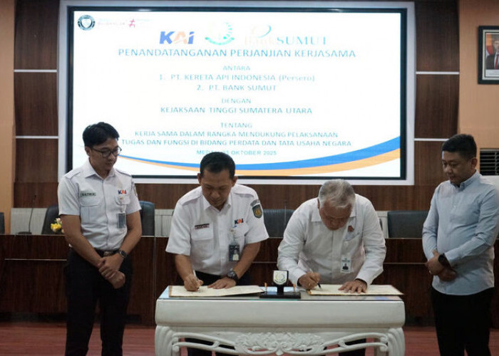 KAI dan Kejati Sumut Teken Kerja Sama Penanganan Masalah Hukum Perdata