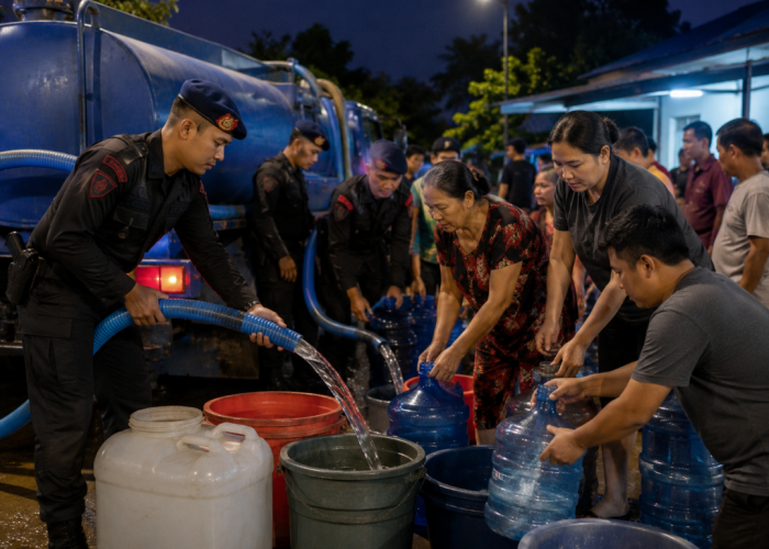 PDAM Pontianak dan Satbrimob Polda Kalbar Salurkan Bantuan Air Bersih Layak Konsumsi, Ini Lokasi dan Jadwalnya