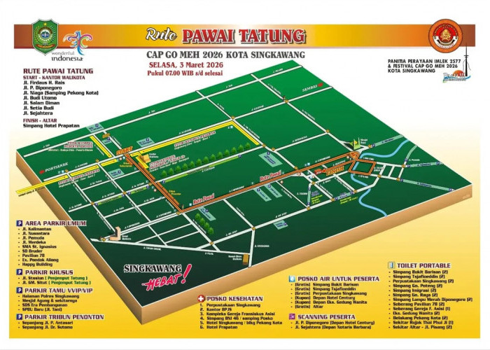 Jadwal dan Rute Pawai Tatung Cap Go Meh Singkawang 2026