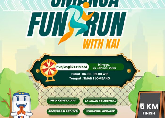 KAI Daop 7 Madiun Hadir Lebih Dekat dalam Event “Smansa Fun Run With KAI” di Kota Jombang