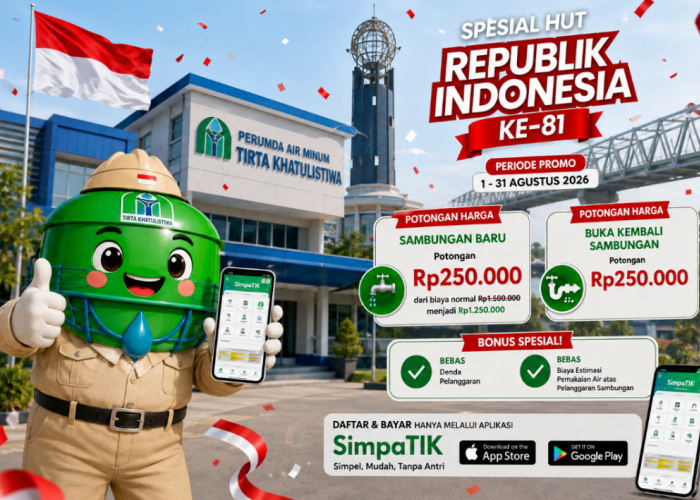 Promo HUT RI ke-81, PDAM Pontianak Beri Diskon Sambungan Baru hingga 31 Agustus 2026