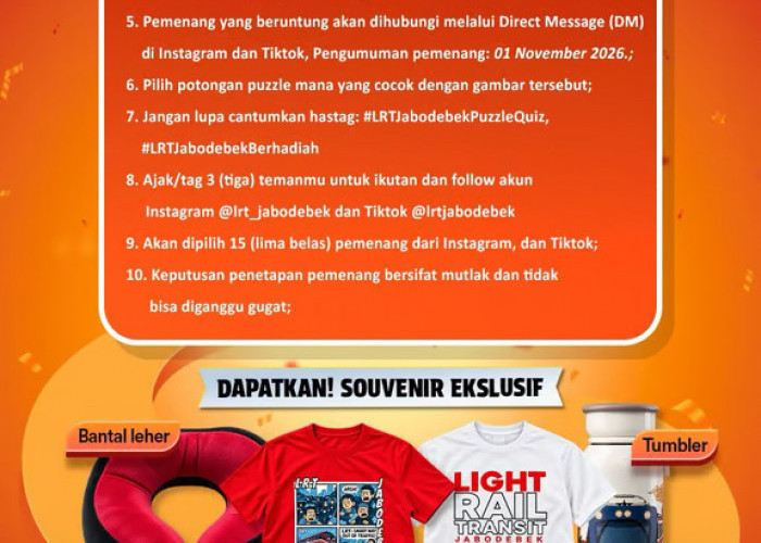 Uji Ketelitian Lewat Puzzle Quiz, LRT Jabodebek Siapkan Merchandise Eksklusif bagi Pemenang