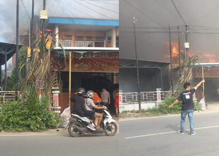 Satu Warkop di Jl Alianyang Singkawang Terbakar Siang Ini