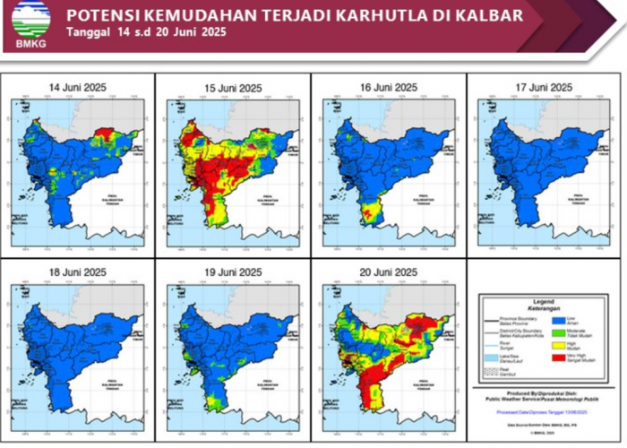 BMKG Rilis Potensi Karhutla di Kalimantan Barat Seminggu ke Depan, 14 - 20 Juni 2025