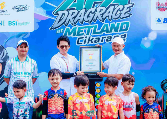Metland Cikarang Raih Rekor MURI Dragrace Pushbike Anak Terbanyak