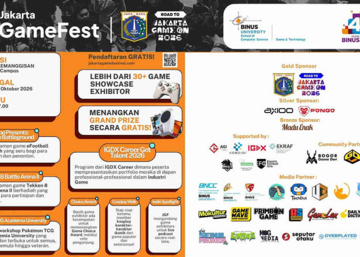 Game Application and Technology (GAT) BINUS UNIVERSITY Gelar Jakarta GameFest 2026 (JGF): Pameran Game, Indie 
