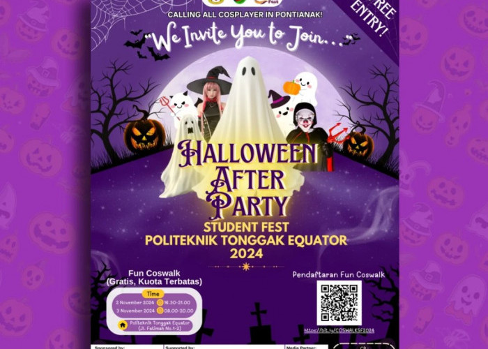 Digelar 3 November, Yok Ikut Cosplay dan FUN Coswalk Halloween After Party Polteq Pontianak 2024