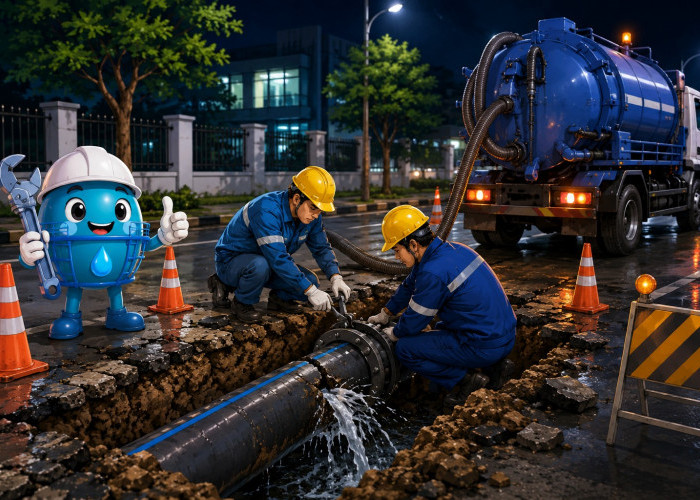 Perbaikan Pipa Bocor PVC 600 MM di Jalan Perdana Masih Berlangsung, Sejumlah Wilayah Terdampak