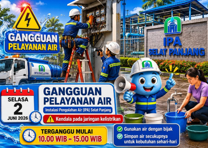 PDAM Informasikan Gangguan Pelayanan Air di Pontianak Utara 2 Juni 2026