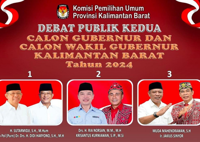 Debat Publik Kedua Pilgub Kalbar 2024 : Adu Gagasan Infrastruktur, Sumber Daya Alam, dan Persoalan Daerah