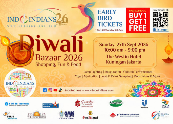 Satu Bulan Menuju Indoindians Diwali Bazaar 2026, Tiket Early Bird Buy 1 Get 1 Free Resmi Dibuka