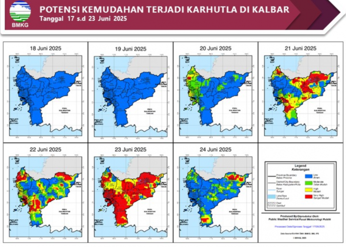 BMKG Rilis Potensi Karhutla di Kalimantan Barat Seminggu ke Depan, 18–24 Juni 2025