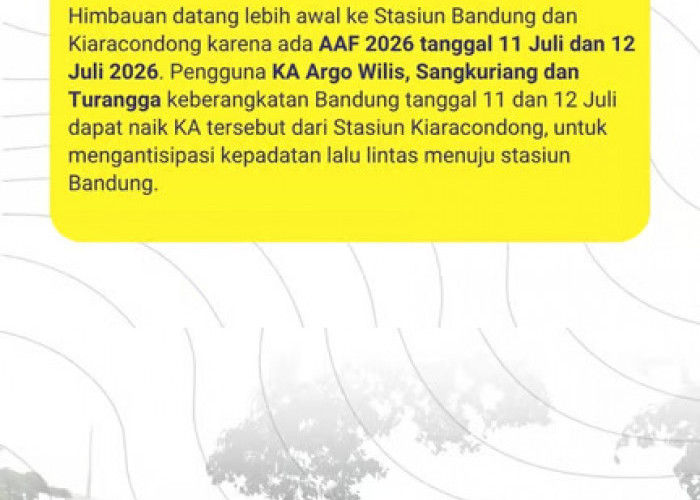 KAI Daop 2 Imbau Penumpang Datang Lebih Awal Saat Asia Afrika
