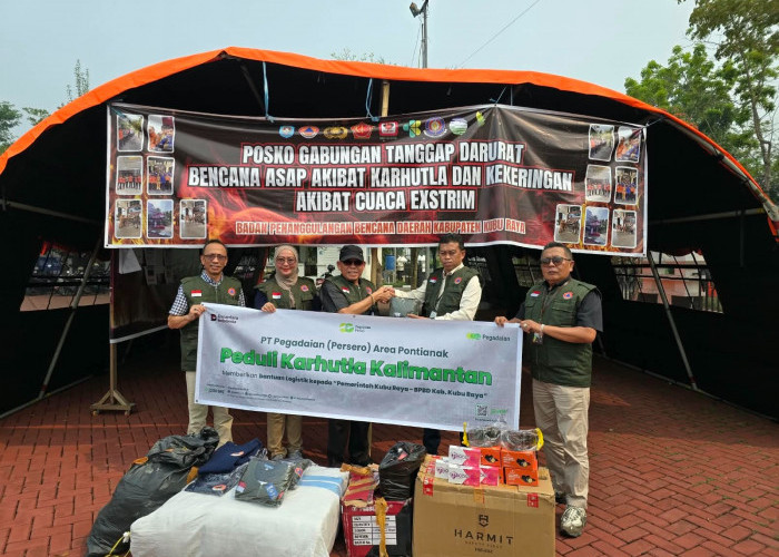 Pegadaian Salurkan 50 Unit Bantuan untuk Petugas Karhutla di Kubu Raya