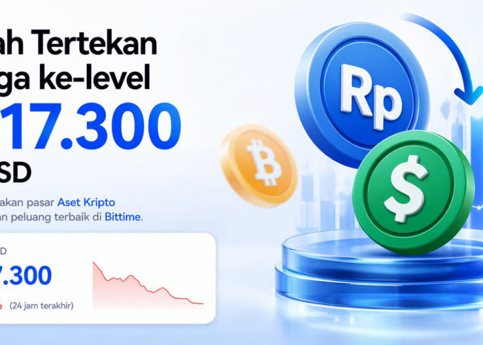 Rupiah Kembali Tertekan Ke-level Terendah Rp17.300 per Dolar AS, Trading di Bittime Melonjak dalam 24 Jam