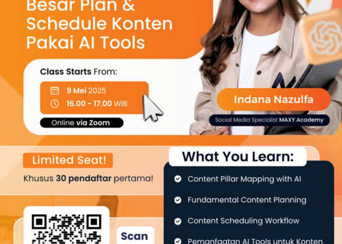 MAXY Academy Gelar Kelas Gratis: Bongkar Cara Brand Besar Atur Konten Pakai AI Tools