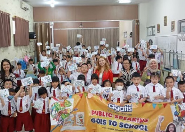 Pelatihan Public Speaking Bersama Priska Sahanaya dan AGATIS di SD Kasih Immanuel Taman Surya dan Taman Palem