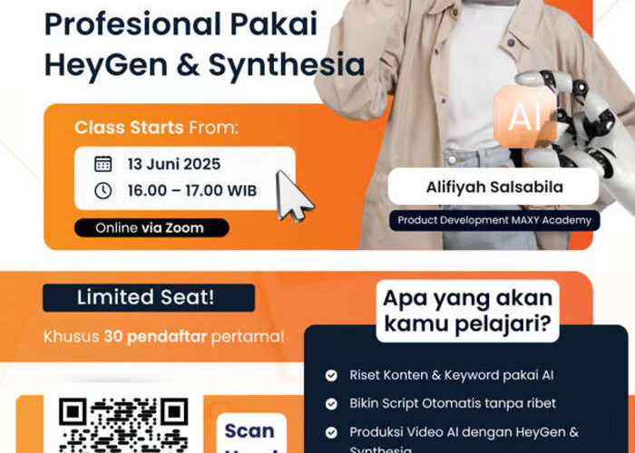 Bangun Video Profesional dengan AI: MAXY Academy Gelar Kelas Intensif Gratis Bertema Video AI