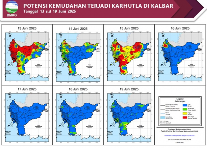 BMKG Rilis Potensi Karhutla di Kalimantan Barat Seminggu ke Depan, 13-19 Juni 2025