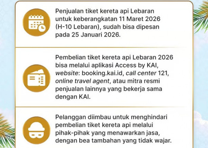 Kabar Gembira Bagi Masyarakat, KAI Akan Buka Pemesanan Tiket Lebaran, Catat Jadwalnya Agar Tidak Kehabisan