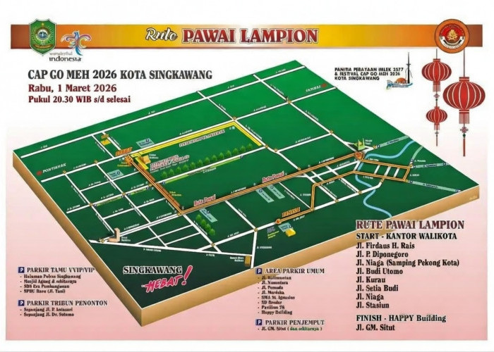 Jadwal dan Rute Pawai Lampion Cap Go Meh Singkawang 2026