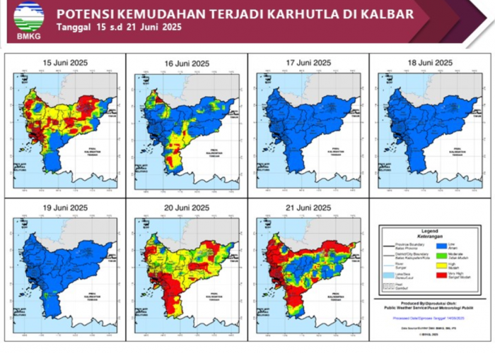 BMKG Rilis Potensi Karhutla di Kalimantan Barat Seminggu ke Depan, 15–21 Juni 2025