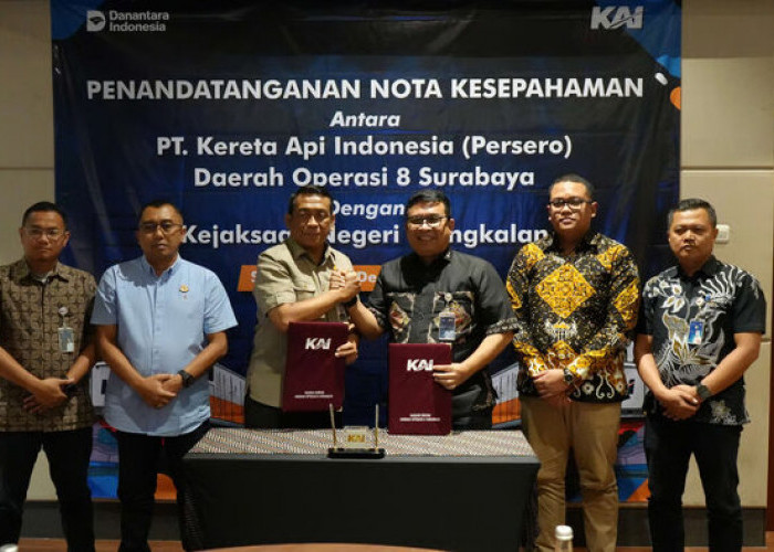 Tingkatkan Sinergitas, KAI Daop 8 Surabaya Teken MoU dengan Kejaksaan Negeri Bangkalan