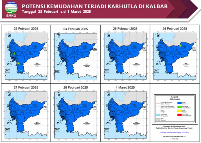 BMKG Rilis Potensi Karhutla di Kalimantan Barat Seminggu ke Depan, 23 Februari - 1 Maret 2025