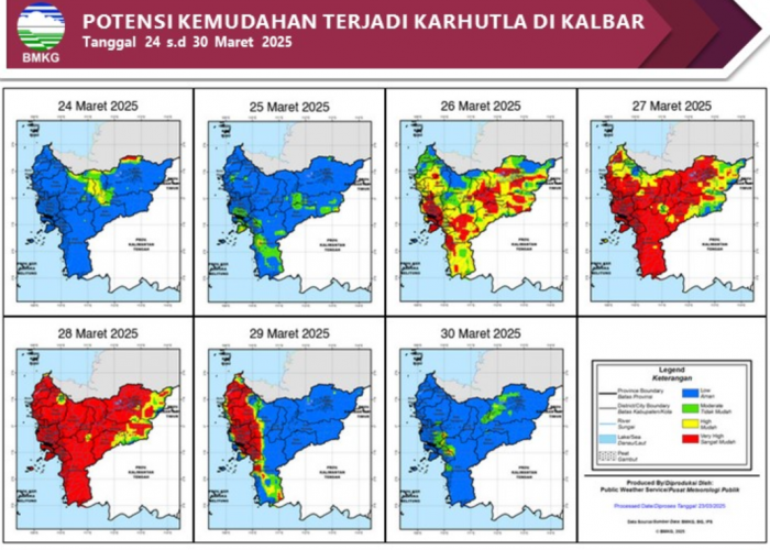 BMKG Rilis Potensi Karhutla di Kalimantan Barat Seminggu ke Depan, 24-30 Maret 2025