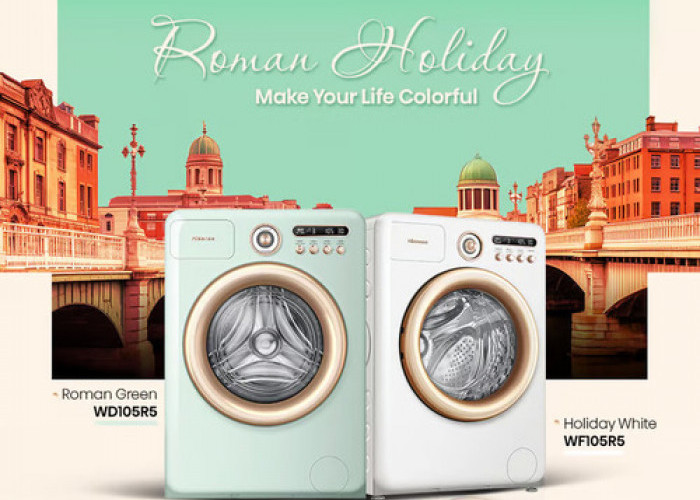 Hisense Menghadirkan Mesin Cuci Front Load Bergaya Retro: Roman Holiday Series