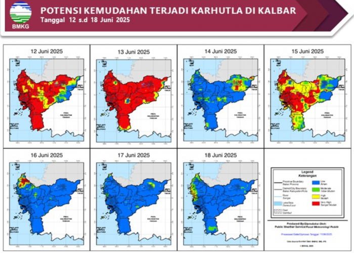 BMKG Rilis Potensi Karhutla di Kalimantan Barat Seminggu ke Depan, 12-18 Juni 2025