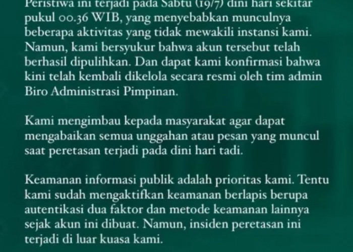 Klarifikasi Adpim Terkait Akun Dibajak, Netizen: Alasan Gak Masuk Akal