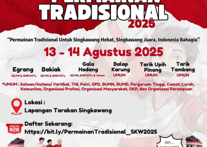 Meriahkan HUT RI ke-80, Dinas Pendidikan Singkawang Gelar Permainan Tradisional