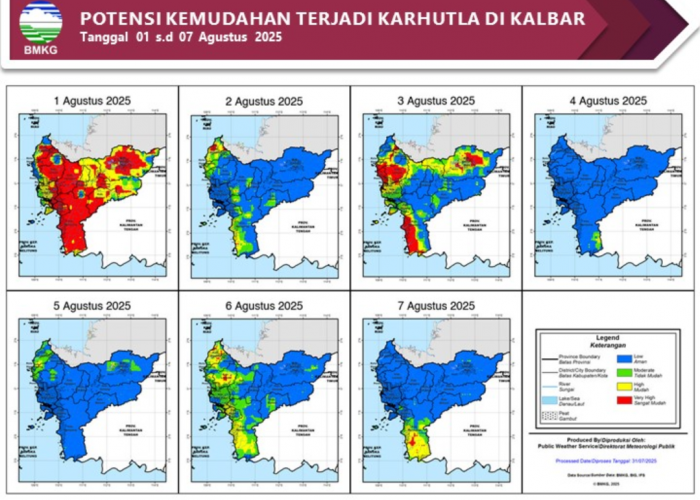 BMKG Peringatkan Potensi Karhutla di Kalbar 1–7 Agustus 2025