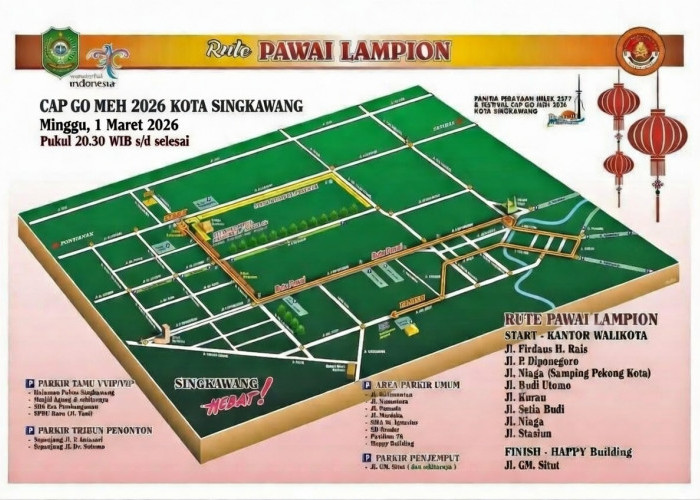 Jadwal dan Rute Pawai Lampion Cap Go Meh Singkawang 2026
