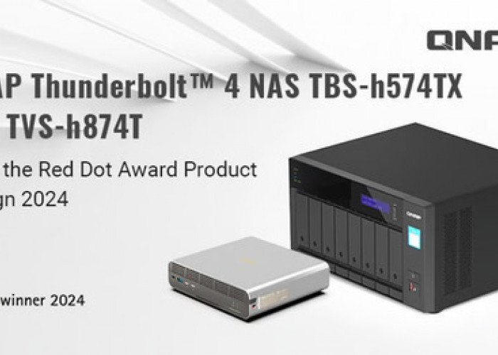 QNAP Thunderbolt™ 4 NAS TBS-h574TX dan TVS-h874T Memenangkan Penghargaan Desain Produk Red Dot 2024