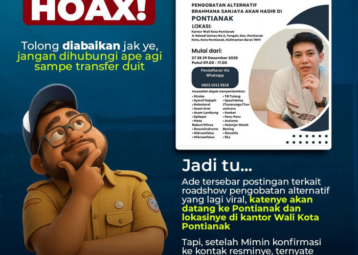Hoax Pengobatan Alternatif Viral di Facebook, Pemkot Pontianak Keluarkan Peringatan Resmi
