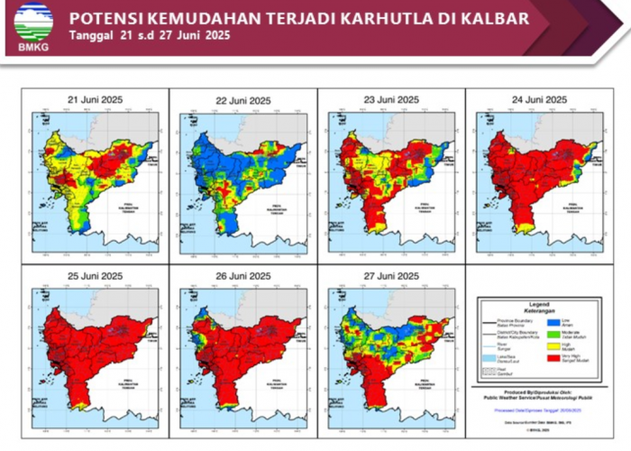 BMKG Rilis Potensi Karhutla di Kalimantan Barat Seminggu ke Depan, 21–27 Juni 2025
