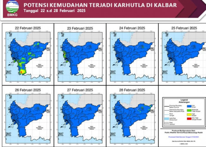 BMKG Rilis Potensi Karhutla di Kalimantan Barat Seminggu ke Depan, 22 - 28 Februari 2025