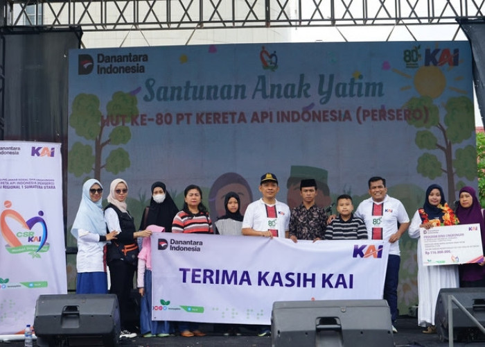 Rayakan HUT ke-80, KAI Sumut Serahkan 8 Ton Beras ke Panti Asuhan di Medan